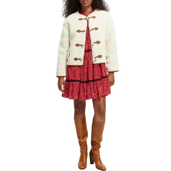 Scotch & Soda Short Teddy Jacket in Off White (M) - Picture 15 of 15